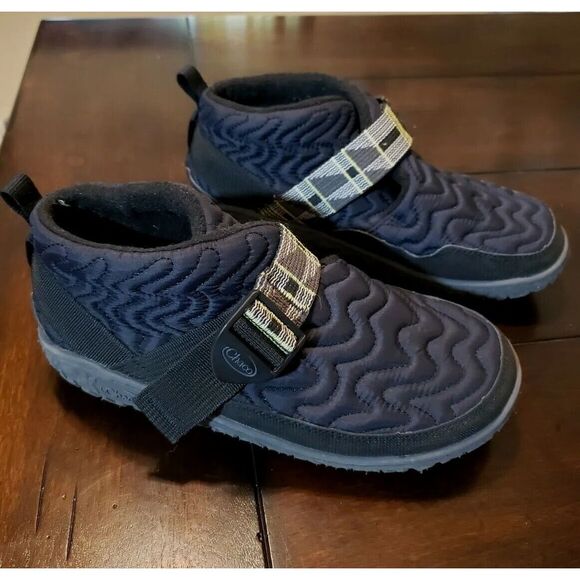 Women's Chaco‎ Ramble Puff Slip On Booties Size 6.5 Black Adjustable Strap - Picture 1 of 7